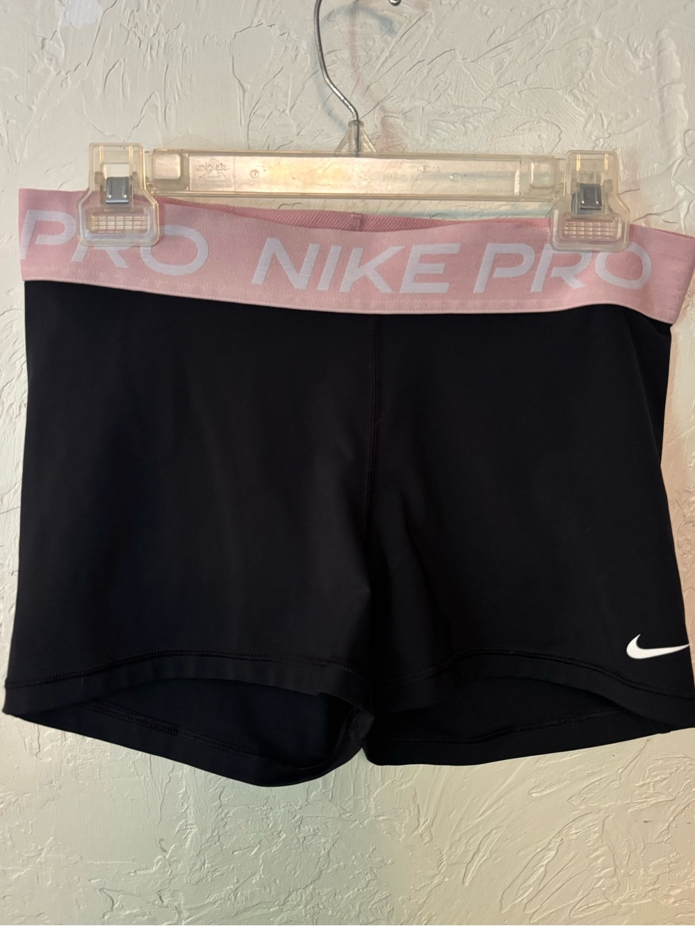 Nike Black Bike Shorts with Pink Branded Waistband
